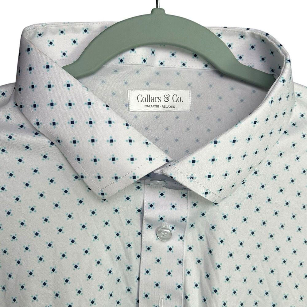 Collars and Co Polo Shirt Mens 3XL Relaxed Fit 5-Diamond Dress Collar Office NEW